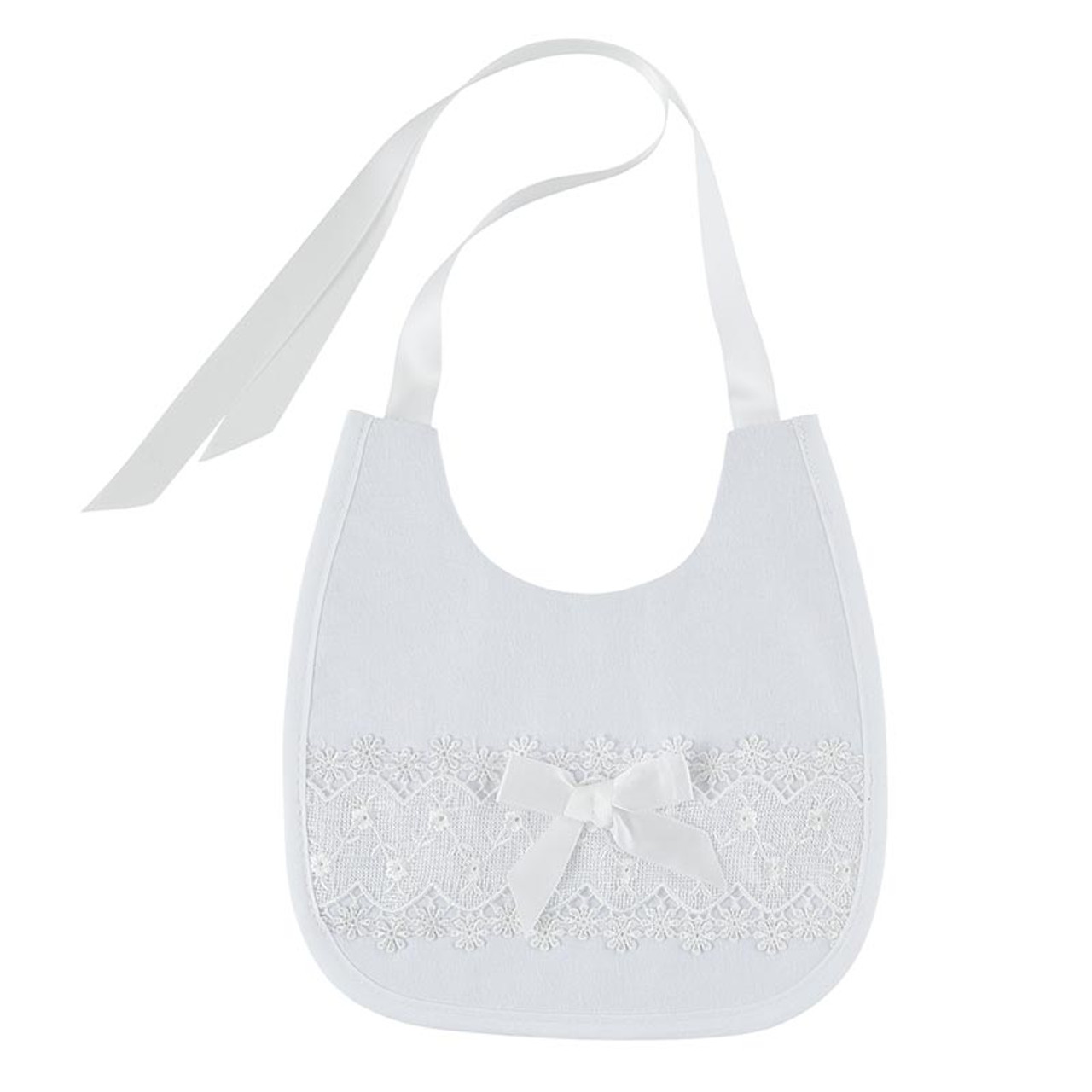 Child Baptism Bib with Lace #N1904, 4 Pieces - McKay Church Goods